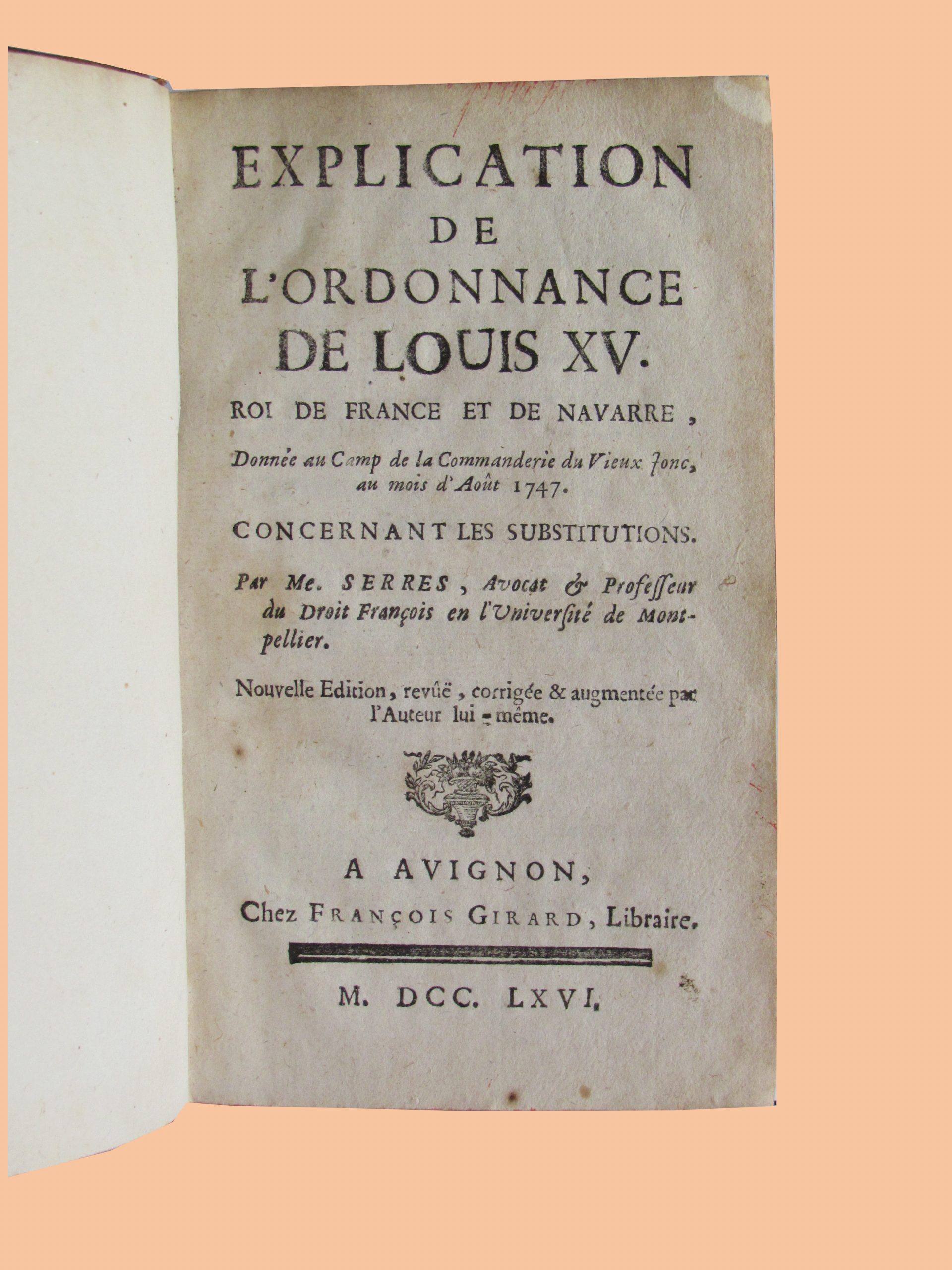 Explication de l'ordonnance de Louis XV, concernant les substitutions-3 fond