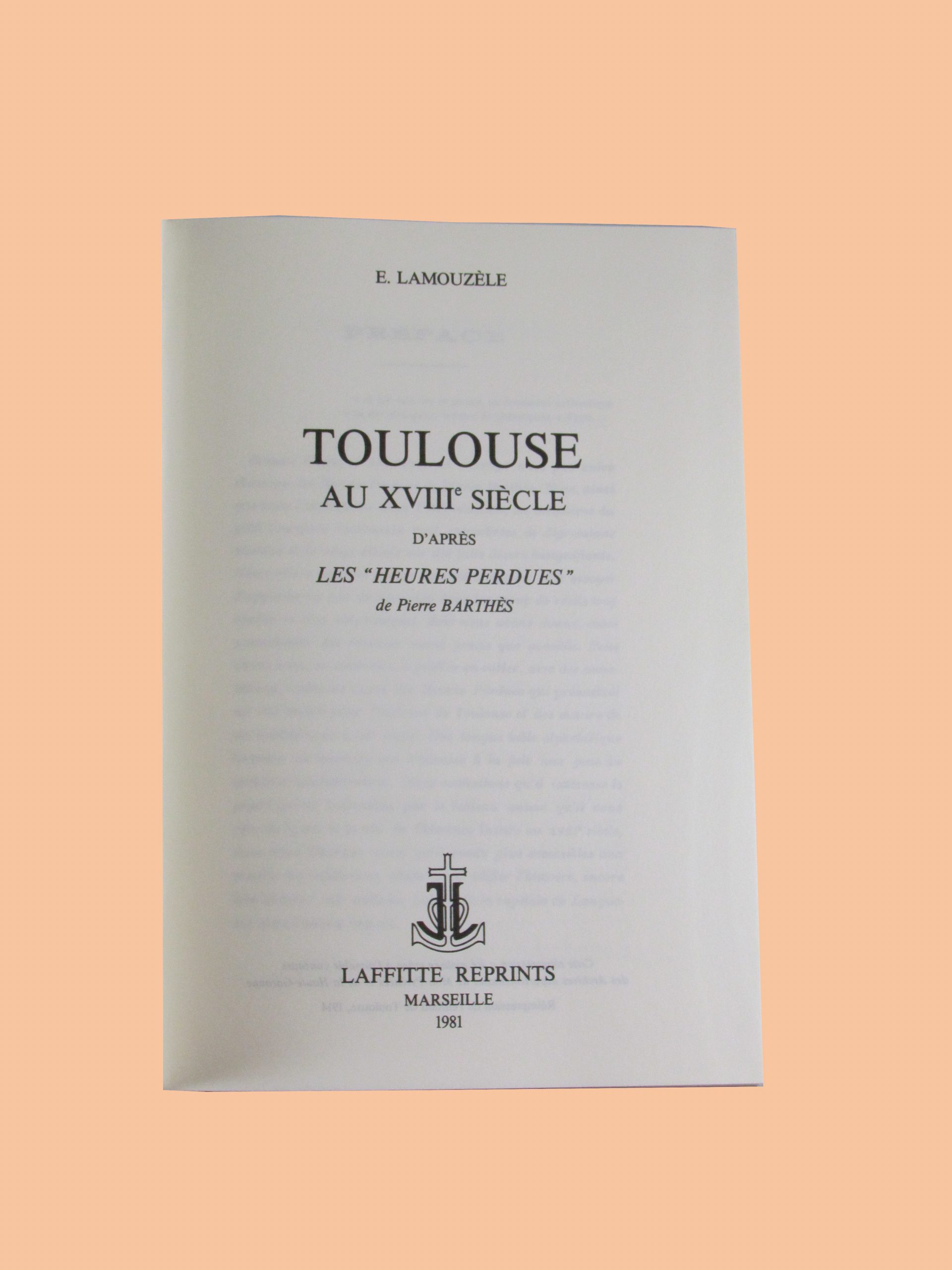 Toulouse au XVIII° siècle-1 fond